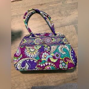 Vera Bradley Purple Paisley Quilted Double-Handle Shoulder Bag
